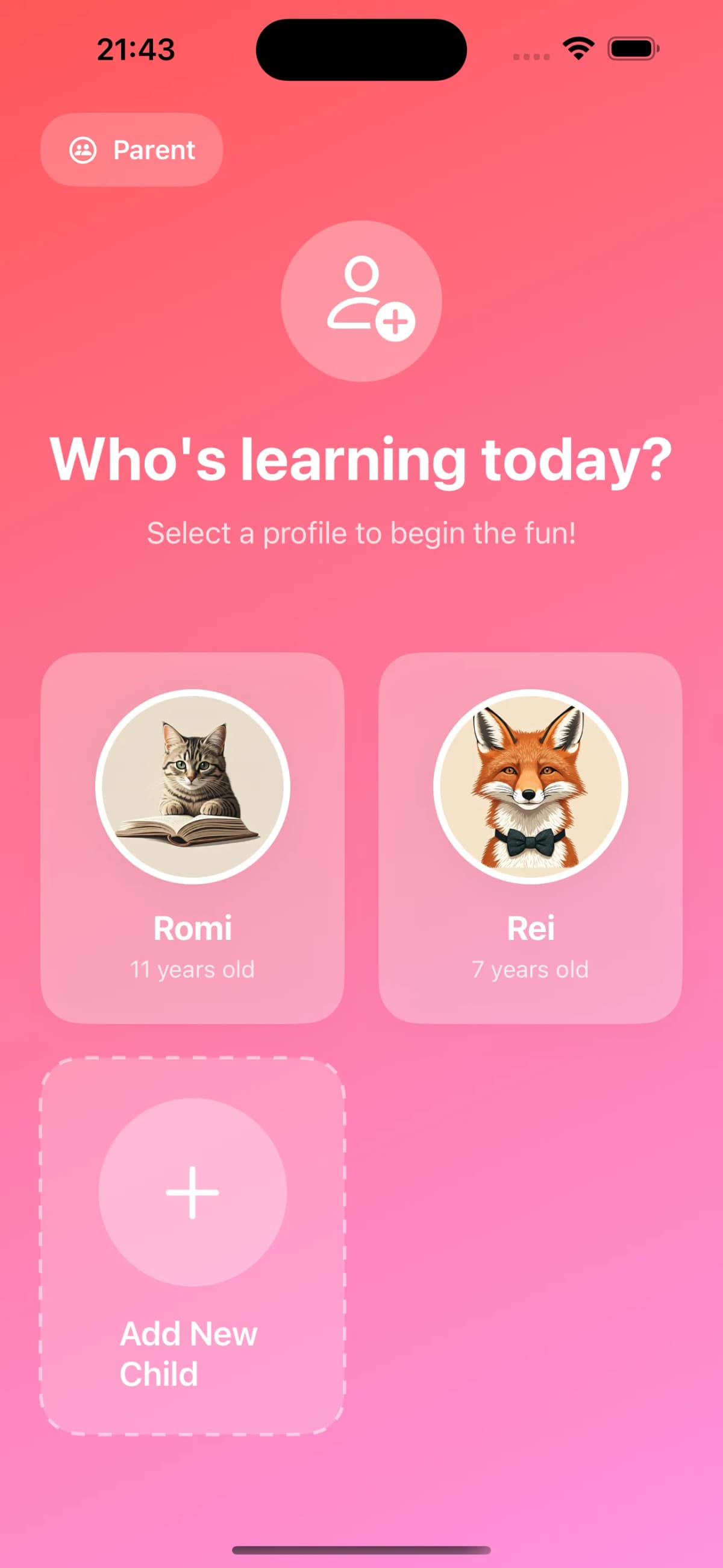Child profile selection