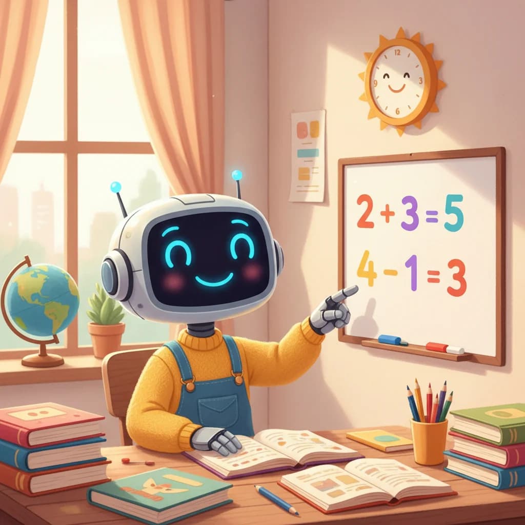 Child getting AI homework help from Askie